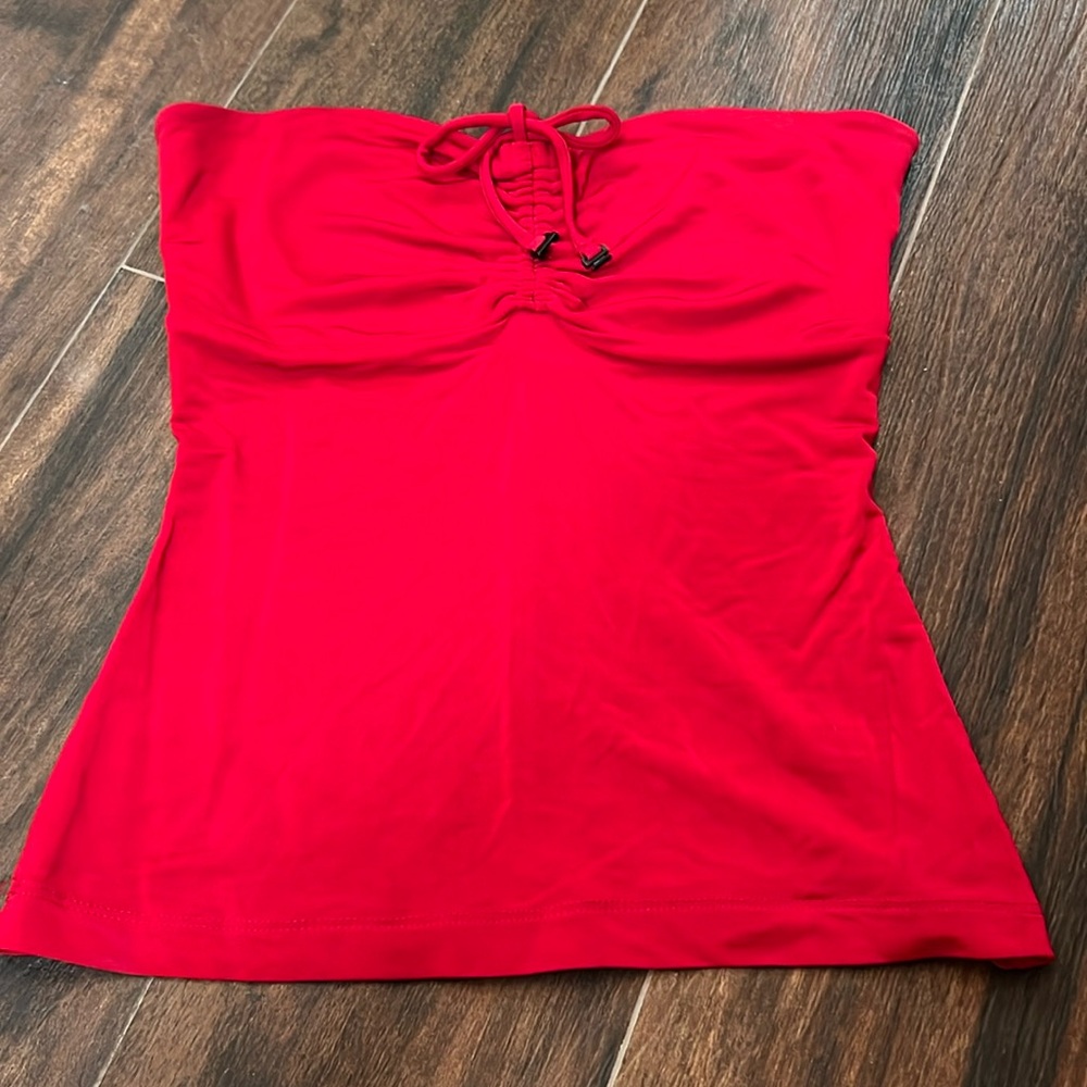 Bebe red strapless tube top